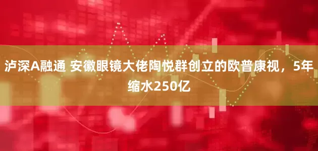 泸深A融通 安徽眼镜大佬陶悦群创立的欧普康视，5年缩水250亿